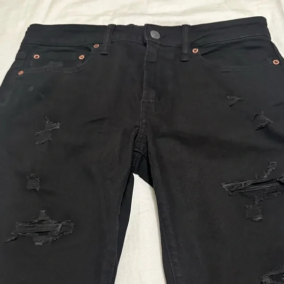 American Eagle Outfitters Black Ripped Skinny Jeans